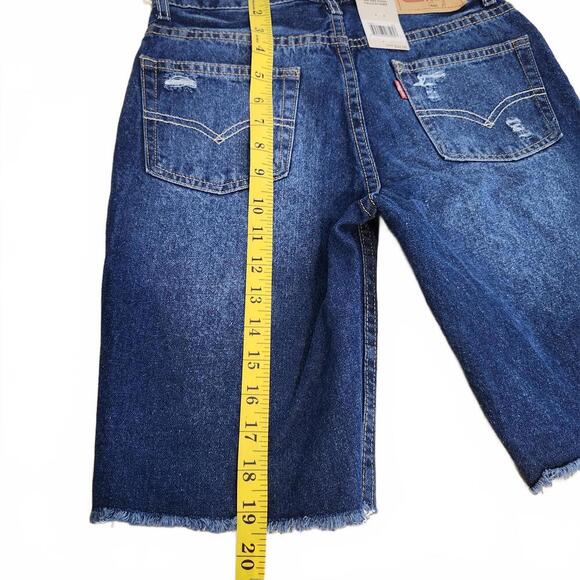 Levi's NEW Boy's Slim Cut-Off Denim Shorts Blue Size 14 - Picture 6 of 8